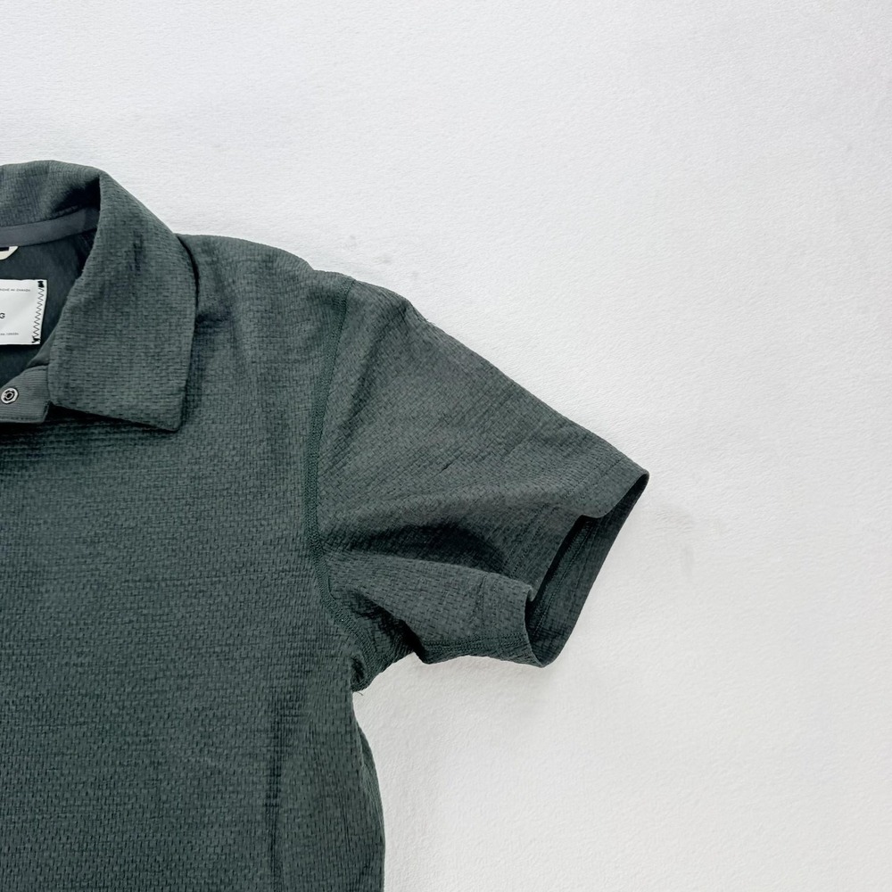 Reigning Champ Polo Shirt Mens Small Green Textured Knit Performance Canada - Picture 10 of 16